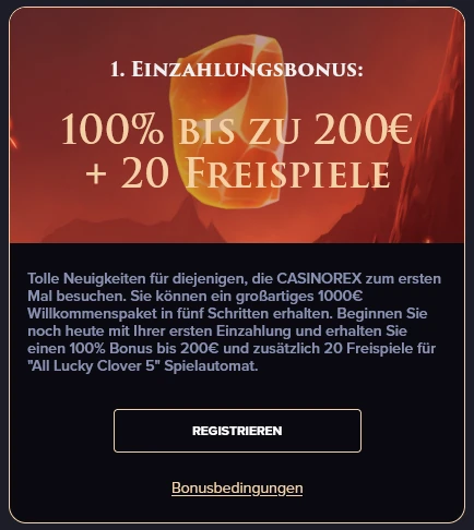 CasinoRex Einzahlungsbonus